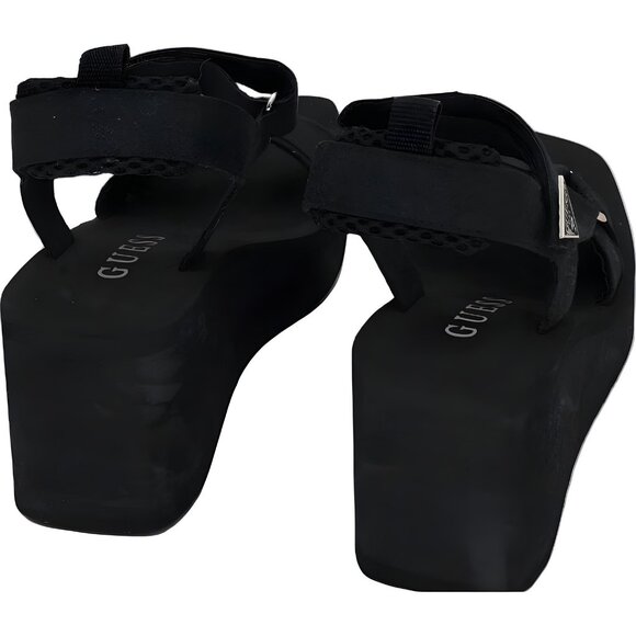 GUESS Daysa Quattro-G Platform Wedge Sandals Black Women's US 8M - Picture 3 of 6